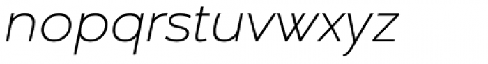 Umba Sans Thin Italic Font LOWERCASE