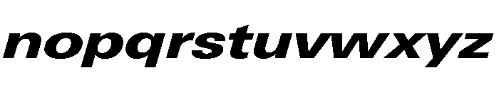 Univers Next Pro Black Extended Italic Font LOWERCASE