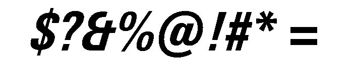 Univers Next Pro Heavy Condensed Italic Font OTHER CHARS