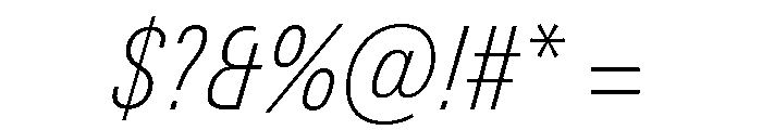 Univers Next Pro Thin Condensed Italic Font OTHER CHARS