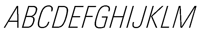 Univers Next Pro Thin Condensed Italic Font UPPERCASE