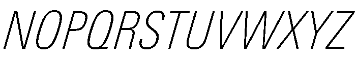 Univers Next Pro Thin Condensed Italic Font UPPERCASE