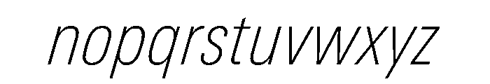 Univers Next Pro Thin Condensed Italic Font LOWERCASE
