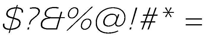 Univers Next Pro Thin Extended Italic Font OTHER CHARS