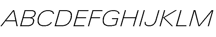 Univers Next Pro Thin Extended Italic Font UPPERCASE