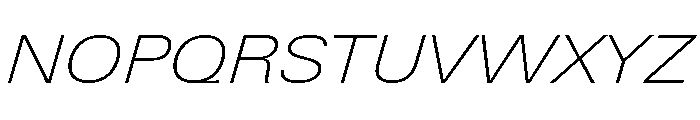 Univers Next Pro Thin Extended Italic Font UPPERCASE