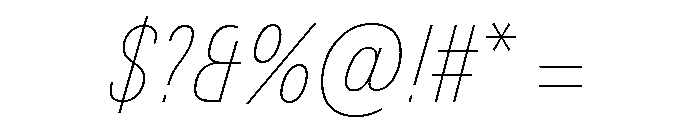 Univers Next Pro UltraLight Condensed Italic Font OTHER CHARS