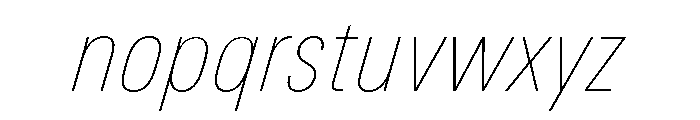 Univers Next Pro UltraLight Condensed Italic Font LOWERCASE