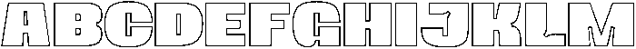 Uneko Bold Outline otf (700) Font UPPERCASE