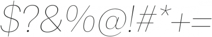Univa Nova Hairline Italic otf (100) Font OTHER CHARS