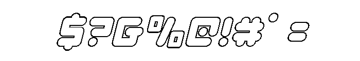 Unbound Gamer Outline Italic Font OTHER CHARS