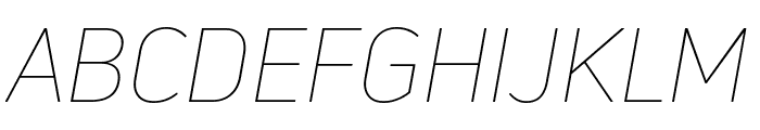 Uni Neue-Trial Thin Italic Font UPPERCASE