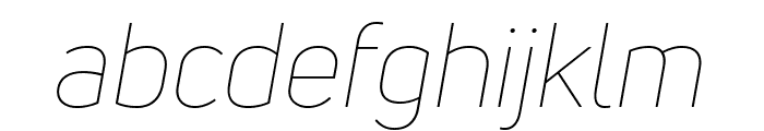 Uni Neue-Trial Thin Italic Font LOWERCASE