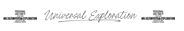 Universal Exploration PERSONAL Regular Font OTHER CHARS