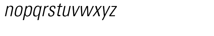 Univers 47 Light Condensed Oblique Font LOWERCASE