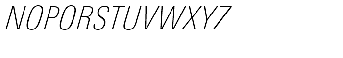 Univers Next 221 Condensed Thin Italic Font UPPERCASE