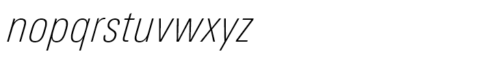 Univers Next 221 Condensed Thin Italic Font LOWERCASE