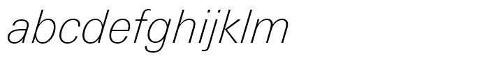 Univers Next 231 Basic Thin Italic Font LOWERCASE