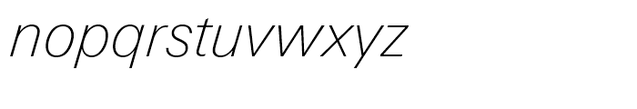 Univers Next 231 Basic Thin Italic Font LOWERCASE
