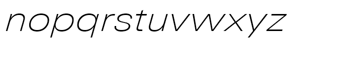 Univers Next 241 Extended Thin Italic Font LOWERCASE