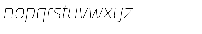 Univia Pro Thin Italic Font LOWERCASE