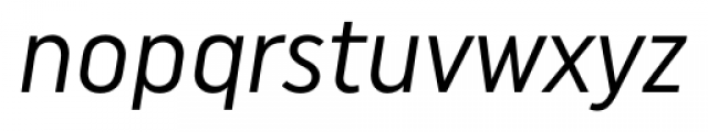 Uniform Condensed Italic Font LOWERCASE