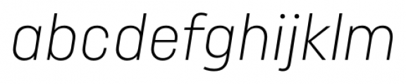 Uniform Condensed Light Italic Font LOWERCASE