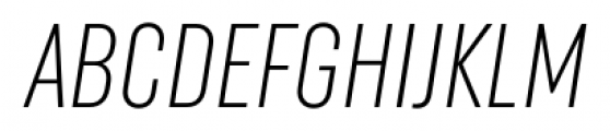 Uniform Extra Condensed Light Italic Font UPPERCASE