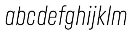 Uniform Extra Condensed Light Italic Font LOWERCASE