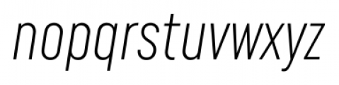 Uniform Extra Condensed Light Italic Font LOWERCASE