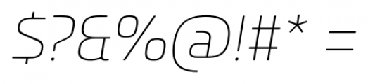 Univia Pro Thin Italic Font OTHER CHARS