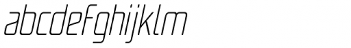 UNicod Sans Condensed UltraLight Italic Font LOWERCASE