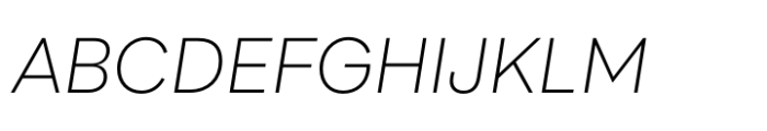 Unicore Extralight Italic Font UPPERCASE