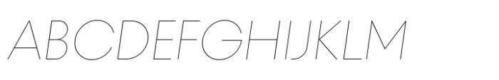 Unigeo 32 Thin Italic Font UPPERCASE