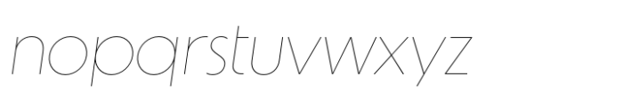 Unigeo 64 Thin Italic Font LOWERCASE
