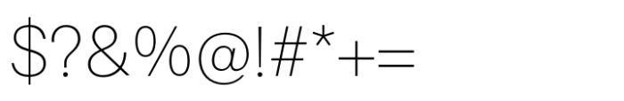 Univa Nova Thin Font OTHER CHARS