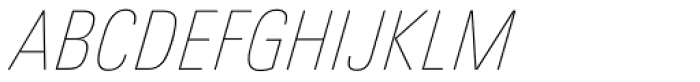 Univers Next Pro 121 Condensed UltraLight Italic Font UPPERCASE