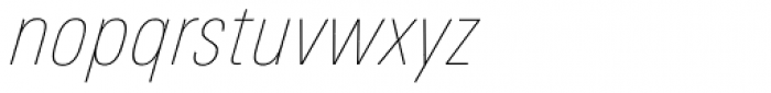 Univers Next Pro 121 Condensed UltraLight Italic Font LOWERCASE