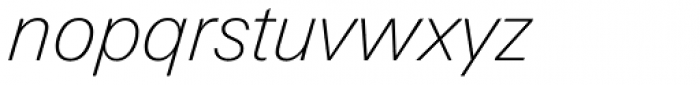 Univers Next Pro 231 Basic Thin Italic Font LOWERCASE