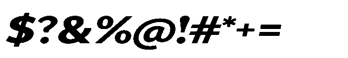 Univra Black Expanded Slanted Font OTHER CHARS