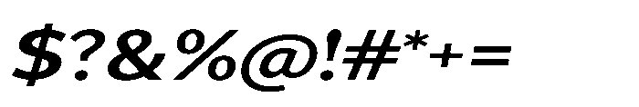 Univra Bold Expanded Slanted Font OTHER CHARS