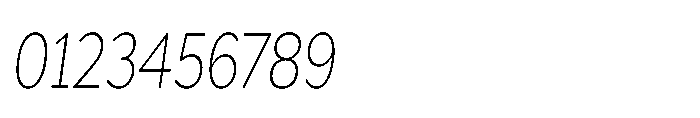 Univra Extra Light Condensed Slanted Font OTHER CHARS