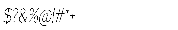 Univra Extra Light Condensed Slanted Font OTHER CHARS