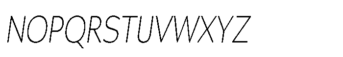 Univra Extra Light Condensed Slanted Font UPPERCASE