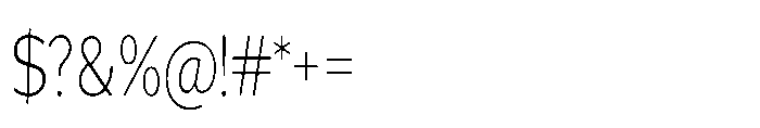 Univra Extra Light Condensed Font OTHER CHARS