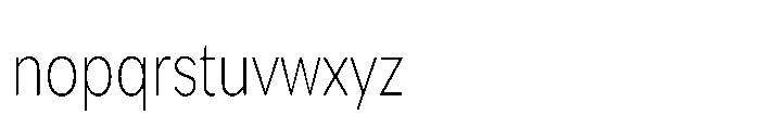 Univra Extra Light Condensed Font LOWERCASE