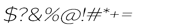 Univra Extra Light Expanded Slanted Font OTHER CHARS