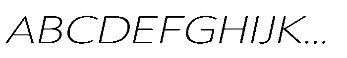 Univra Extra Light Expanded Slanted Font UPPERCASE