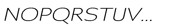 Univra Extra Light Expanded Slanted Font UPPERCASE