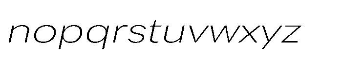 Univra Extra Light Expanded Slanted Font LOWERCASE